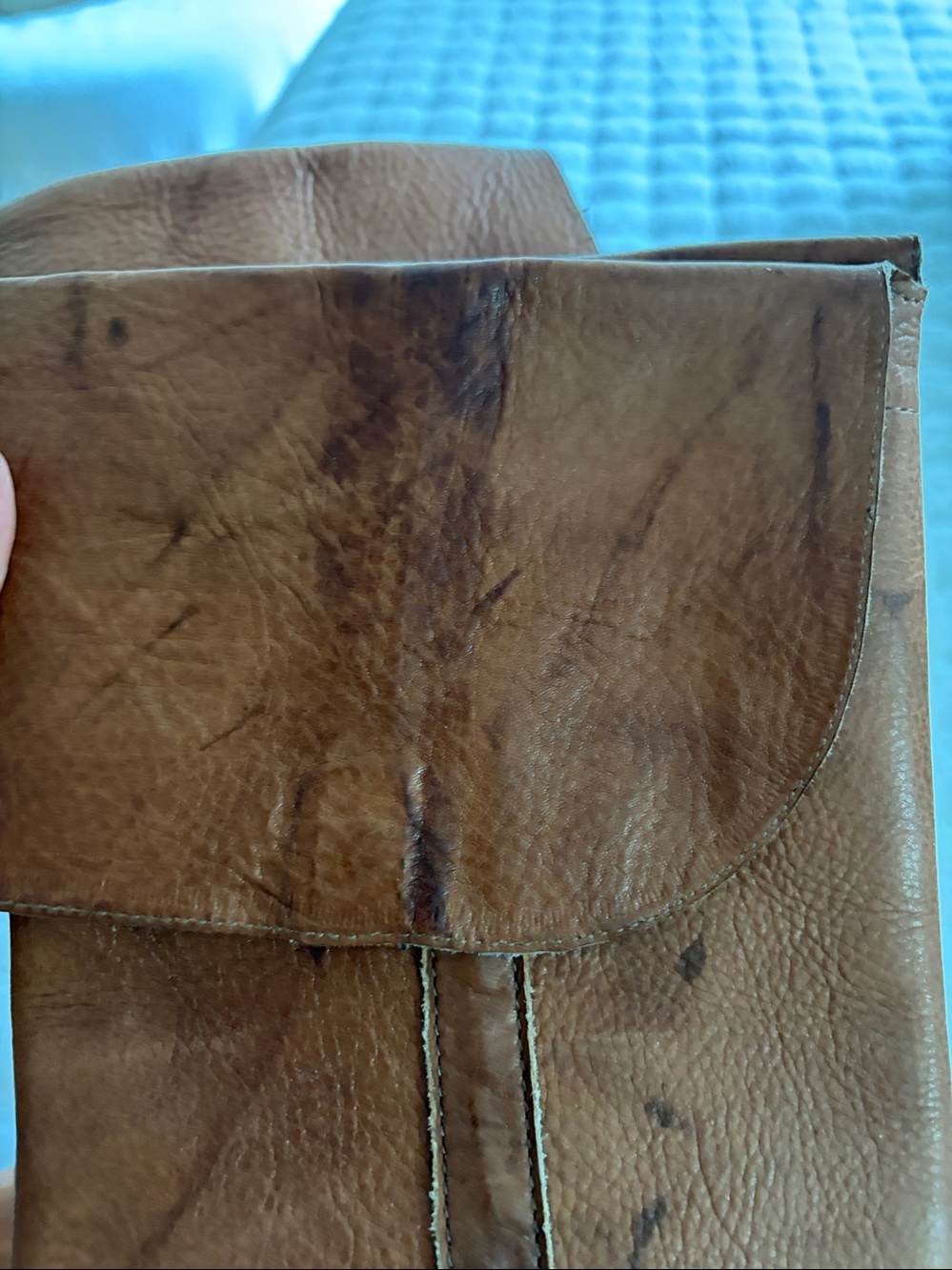 Frye Cognac Leather Mid-Calf Heeled Boots - Picture 7 of 9